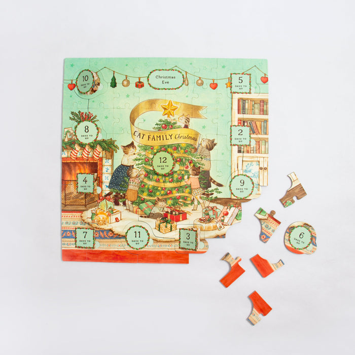 Cat Family Christmas 76 Piece "Lift the Flap" Jigsaw Puzzle Kaddo - for just $17.99! 