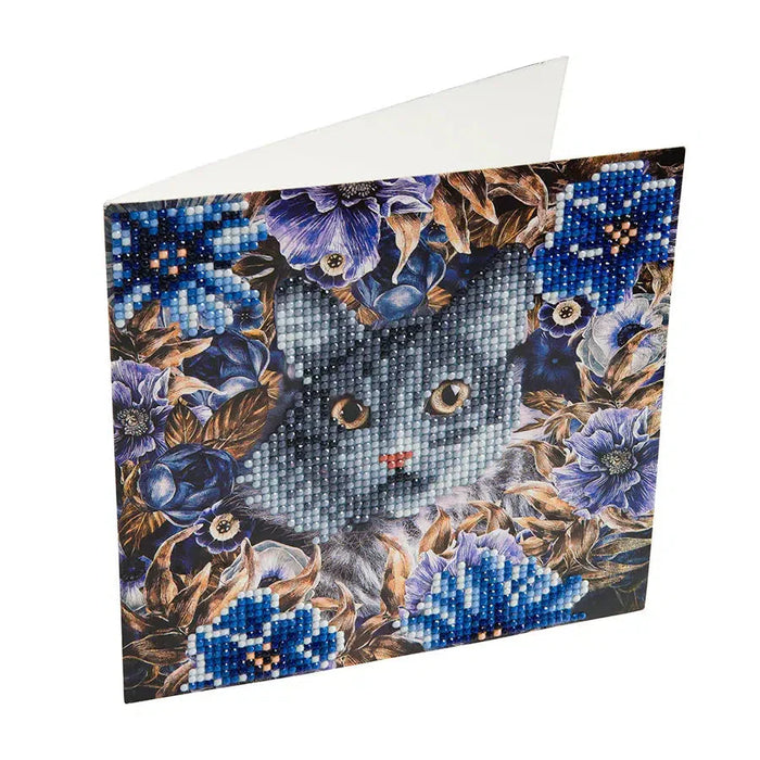 Cat & Flowers Crystal Art Card Kit Craft Buddy - for just $7.99! 