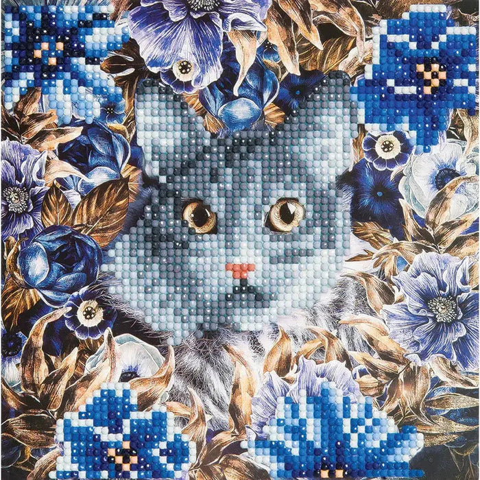 Cat & Flowers Crystal Art Card Kit Craft Buddy - for just $7.99! 