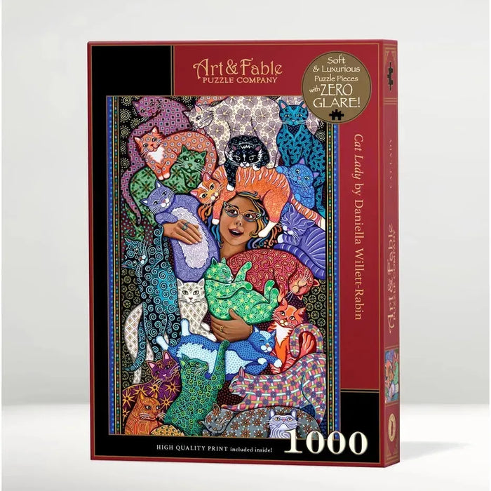 Cat Lady 1000 Piece Premium Jigsaw Puzzle Art & Fable - for just $39.99! 