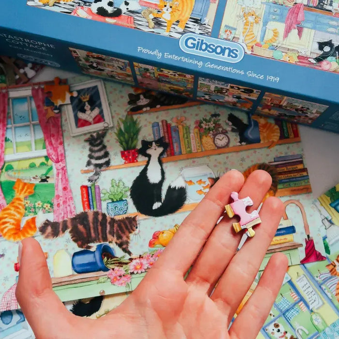 Catastrophe Cottage Set of 4 500 Piece Jigsaw Puzzles Gibsons - for just $39.99! 