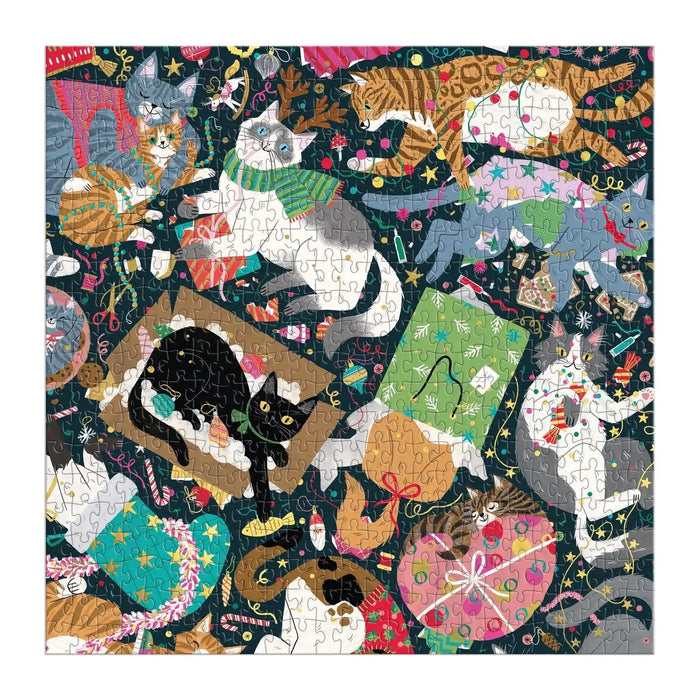 Catmas Chaos 500 Piece Jigsaw Puzzle Galison - for just $17.99! 