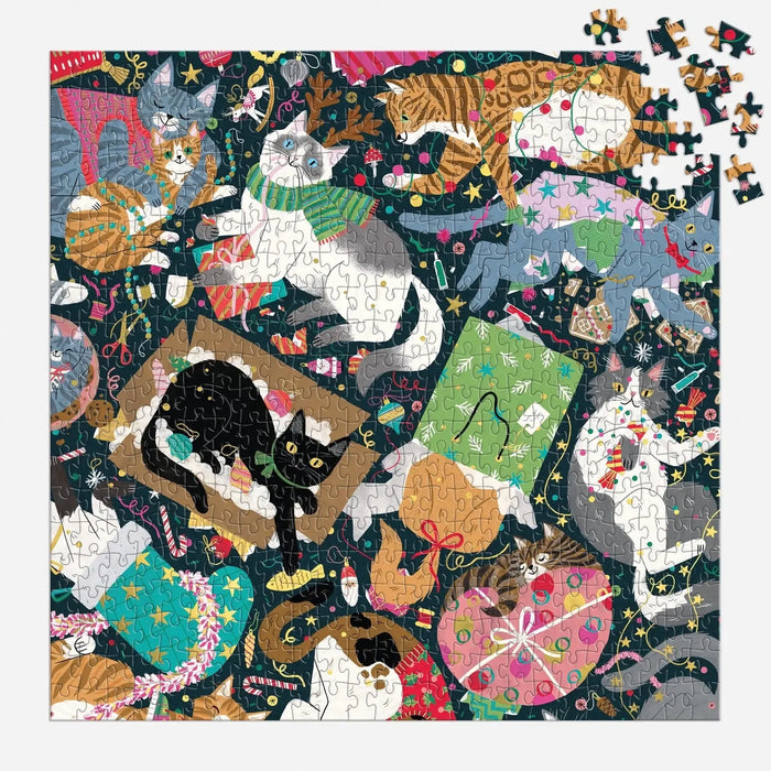 Catmas Chaos 500 Piece Jigsaw Puzzle Galison - for just $17.99! 