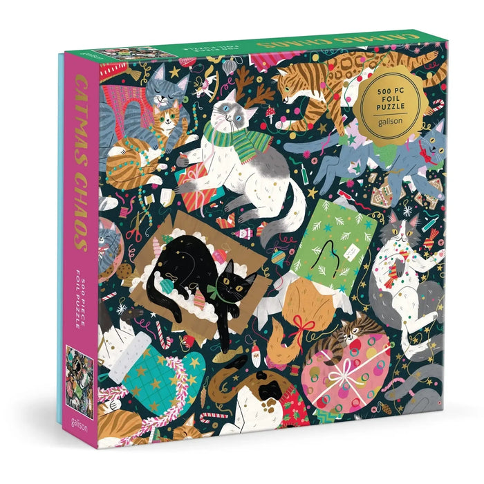 Catmas Chaos 500 Piece Jigsaw Puzzle Galison - for just $17.99! 