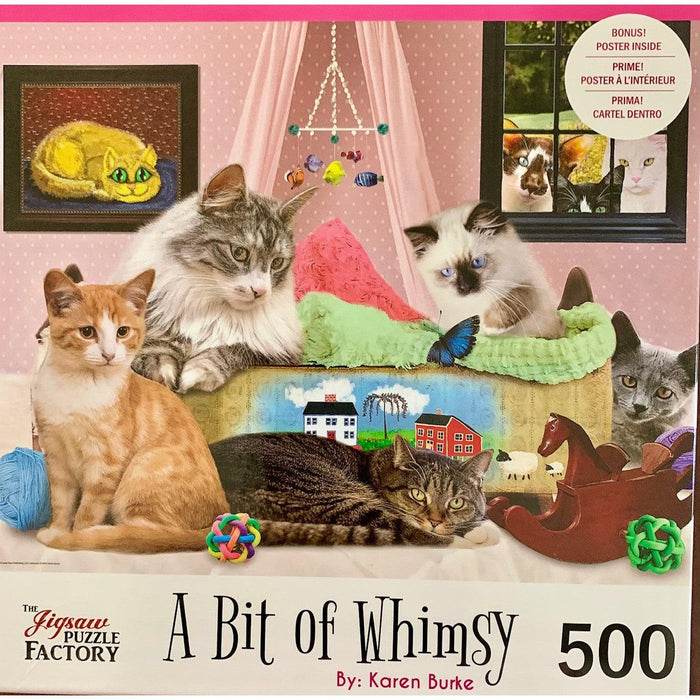 Cats & a Cradle A Bit of Whimsy 500 Piece Jigsaw Puzzle Leap Year - for just $10.99! 