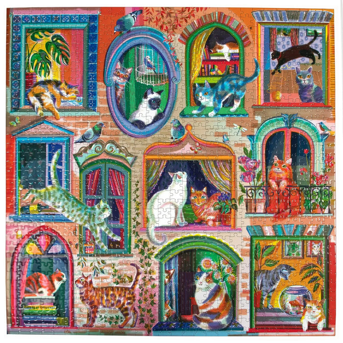 Cats in Windows 1000 Piece Jigsaw Puzzle eeBoo - for just $26.99! 