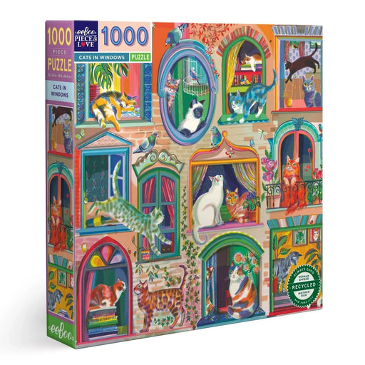 Cats in Windows 1000 Piece Jigsaw Puzzle eeBoo - for just $26.99! 