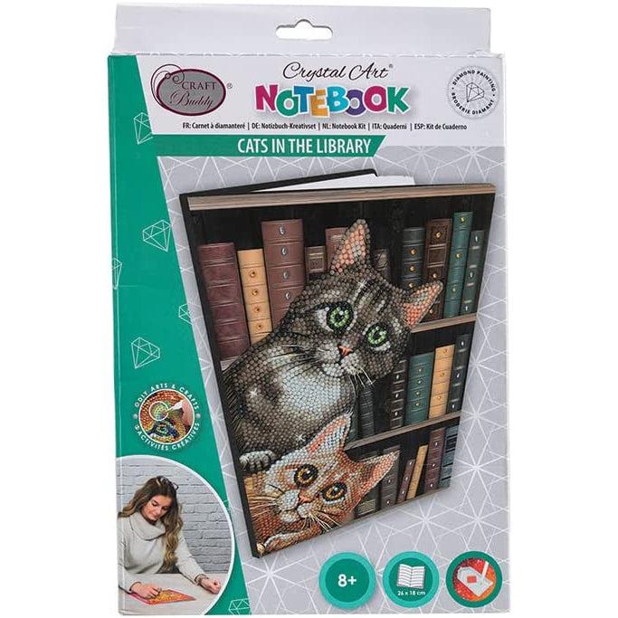 Cats in the Library Crystal Art Notebook Kit Craft Buddy - for just $15.99! 