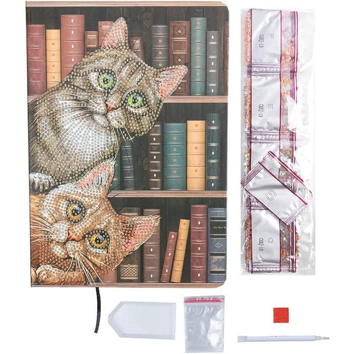 Cats in the Library Crystal Art Notebook Kit Craft Buddy - for just $15.99! 