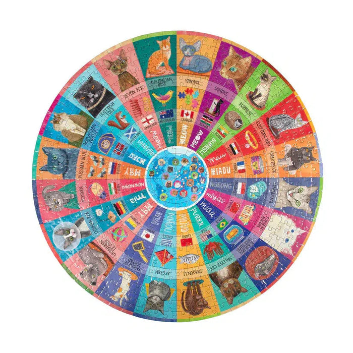 Cats of the World 500 Piece Round Jigsaw Puzzle eeBoo - for just $26.99! 