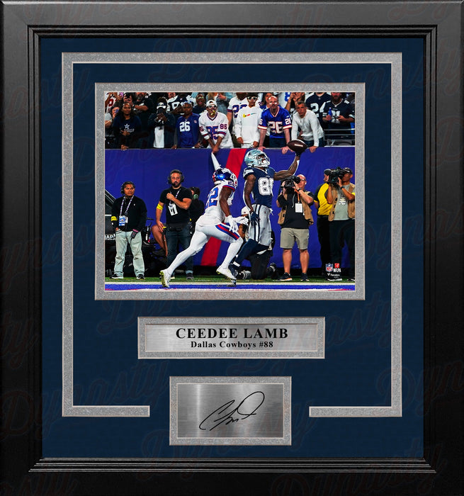 CeeDee Lamb One-Handed Touchdown Dallas Cowboys 8x10 Framed Football Photo with Engraved Autograph - for just $79.99! 