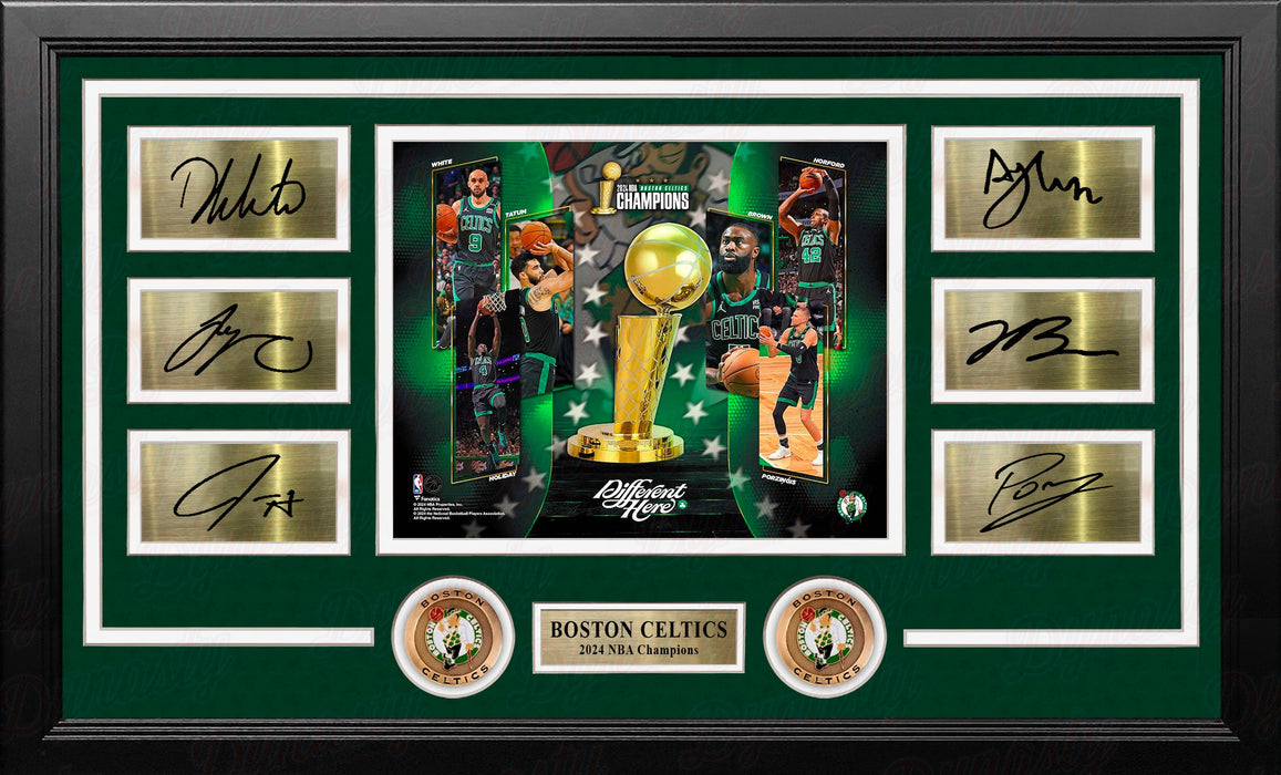 Boston Celtics 2024 NBA Champions 8" x 10" Framed Basketball Collage Photo with Engraved Autographs - for just $149.99! 
