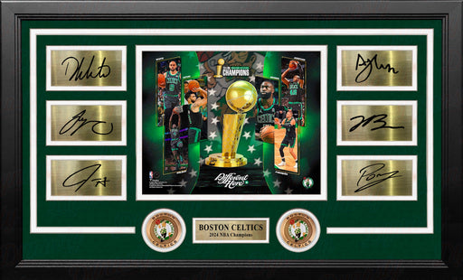 Boston Celtics 2024 NBA Champions 8" x 10" Framed Basketball Collage Photo with Engraved Autographs - for just $149.99! 