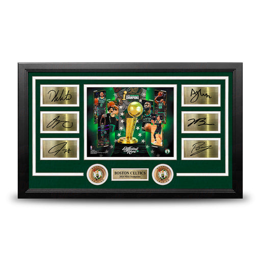 Boston Celtics 2024 NBA Champions 8" x 10" Framed Basketball Collage Photo with Engraved Autographs - for just $149.99! 