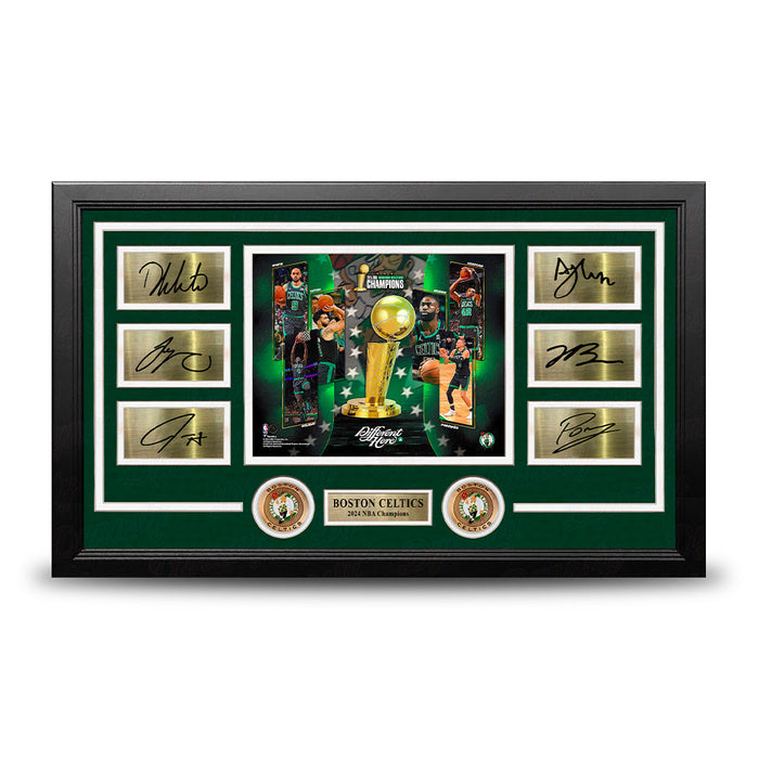 Boston Celtics 2024 NBA Champions 8" x 10" Framed Basketball Collage Photo with Engraved Autographs - for just $149.99! 