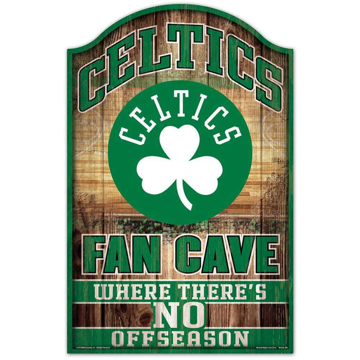 Boston Celtics Fan Cave 11" x 17" Wood Sign - for just $29.99! 