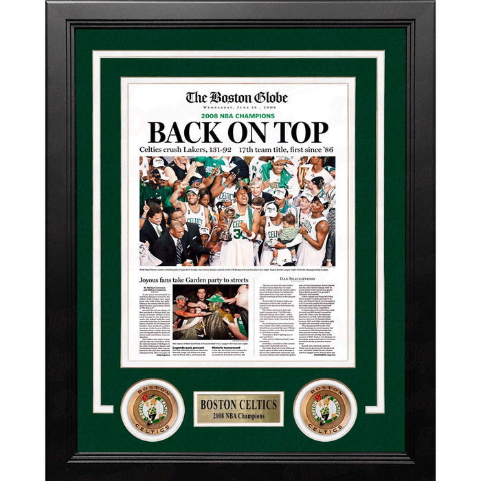 Boston Celtics 2008 NBA Champions Framed Boston Globe Photo - Just $49.99! Shop now at Retro Gaming of Denver
