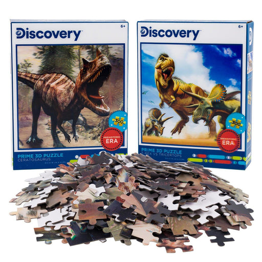 Ceratosaurus & Dino Battle Set of 2 300 Piece Lenticular Jigsaw Puzzles Prime 3D - for just $19.99! 