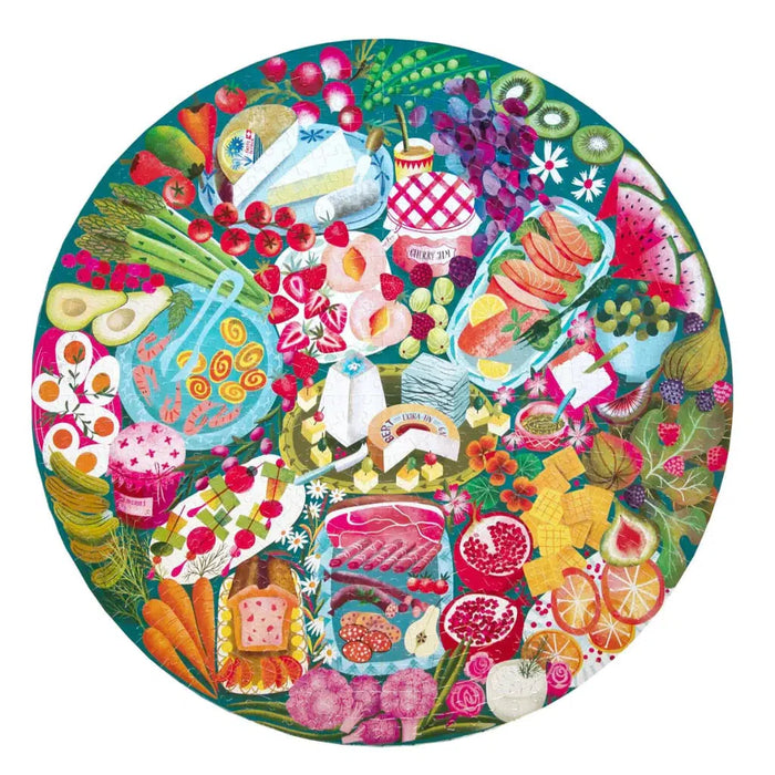 Charcuterie 500 Piece Round Jigsaw Puzzle eeBoo - for just $26.99! 