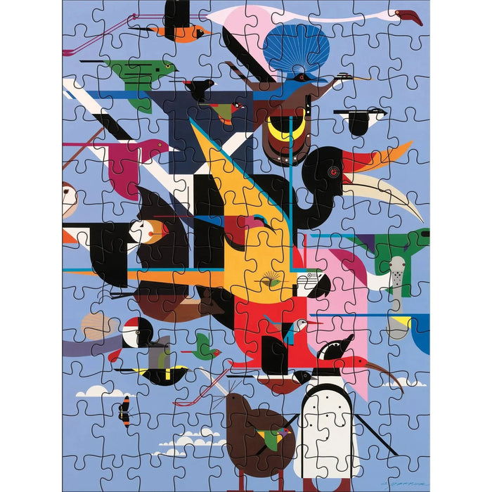 Charley Harper Set of 2 120 Piece Double-Sided Jigsaw Puzzle Pomegranate - for just $24.99! 