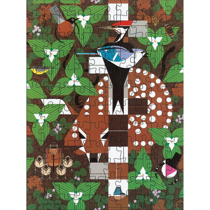 Charley Harper Set of 2 120 Piece Double-Sided Jigsaw Puzzle Pomegranate - for just $24.99! 