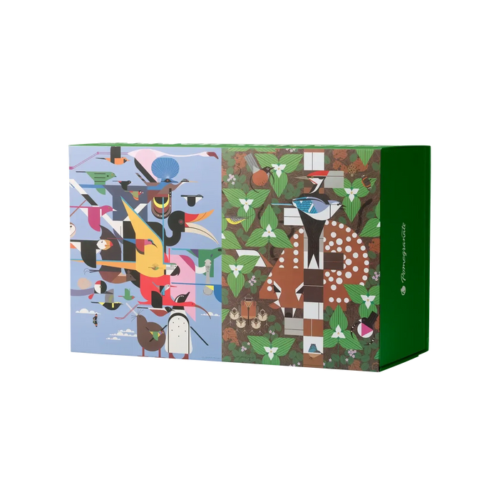 Charley Harper Set of 2 120 Piece Double-Sided Jigsaw Puzzle Pomegranate - for just $24.99! 