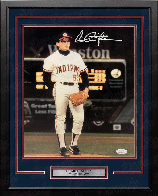 Charlie Sheen Rick Vaughn Major League Autographed 11" x 14" Framed Movie Photo - for just $249.99! 