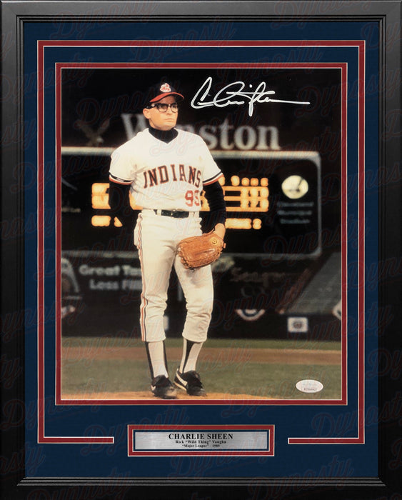 Charlie Sheen Rick Vaughn Major League Autographed 16" x 20" Framed Movie Photo - for just $279.99! 