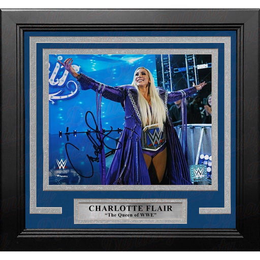 Charlotte Flair Championship Entrance Autographed 8" x 10" Framed WWE Wrestling Photo - Premium Autographed Framed Wrestling Photos - Just $129.99! Shop now at Retro Gaming of Denver