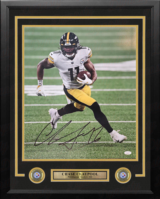 Chase Claypool Running Action Pittsburgh Steelers Autographed 16" x 20" Framed Football Photo - for just $149! 