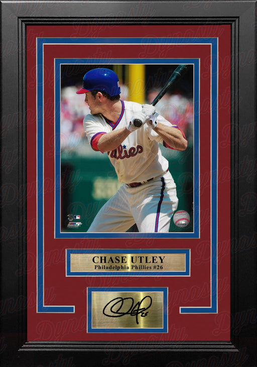 Chase Utley Batting Stance Philadelphia Phillies 8x10 Framed Photo with Engraved Autograph - for just $79.99! 