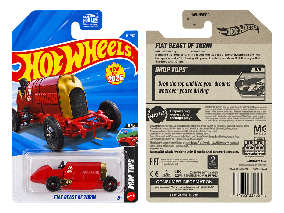 Hot Wheels Fiat Beast of Turin | Drop Tops Series 5/5 - for just $2.59! 