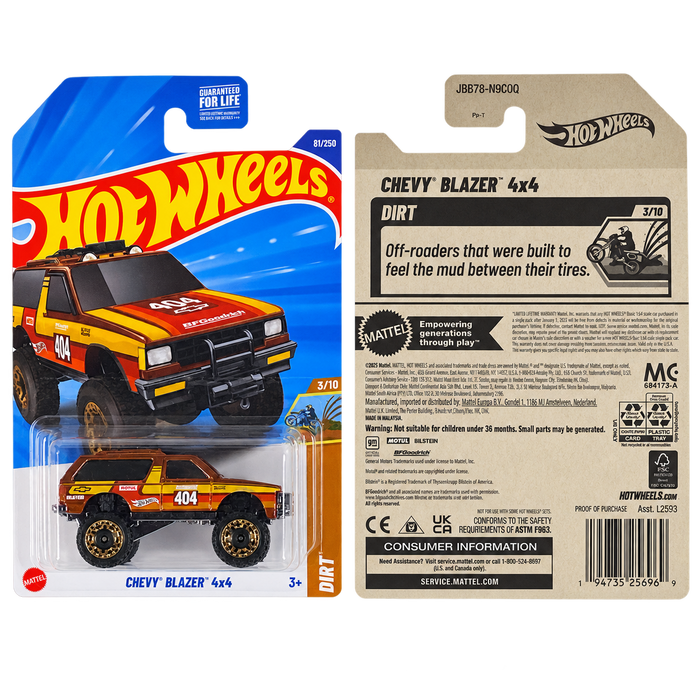Hot Wheels Chevy Blazer 4x4 | Dirt Series 3/10 - for just $2.49! 