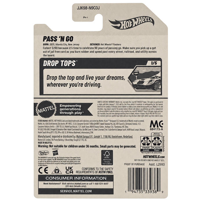 Hot Wheels Pass 'N Go | Drop Top Series 1/5 - for just $7.99! 