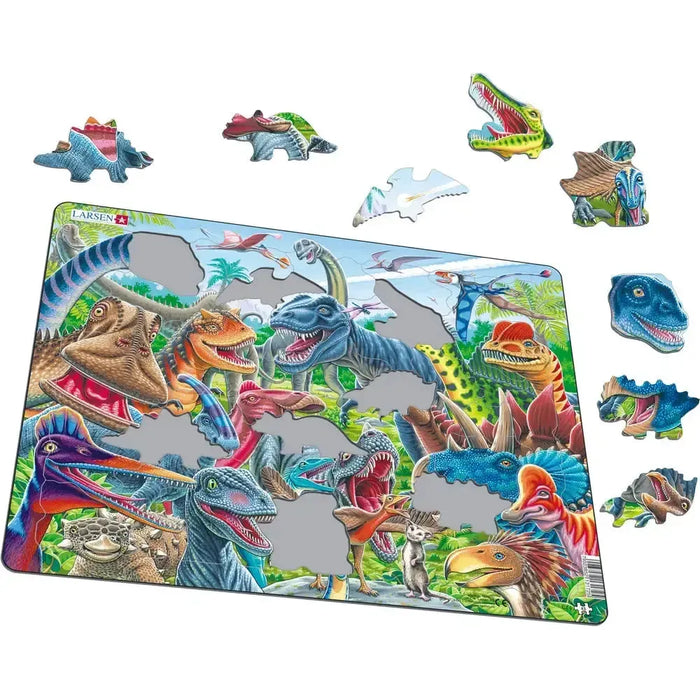 Cheerful Dinosaurs Selfie 43 Piece Tray Jigsaw Puzzle Larsen - for just $11.99! 