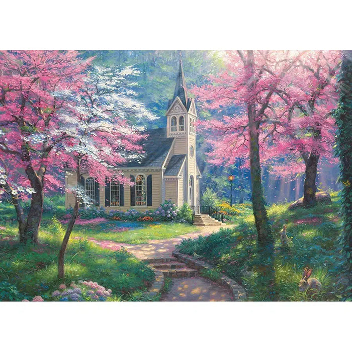 Cherry Blossom Chapel 35 Piece Tray Jigsaw Puzzle Cobble Hill - for just $9.99! 