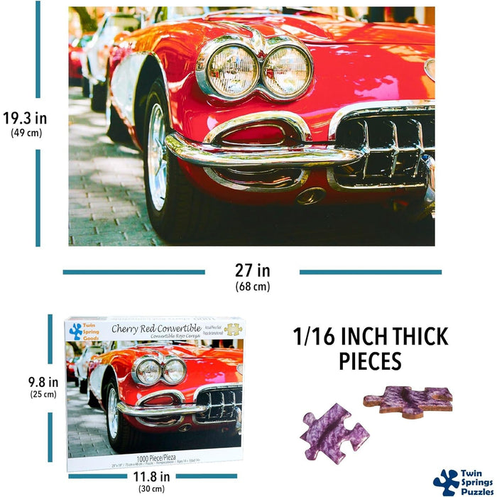 Cherry Red Convertible 1000 Piece Jigsaw Puzzle Twin Spring - for just $19.99! 