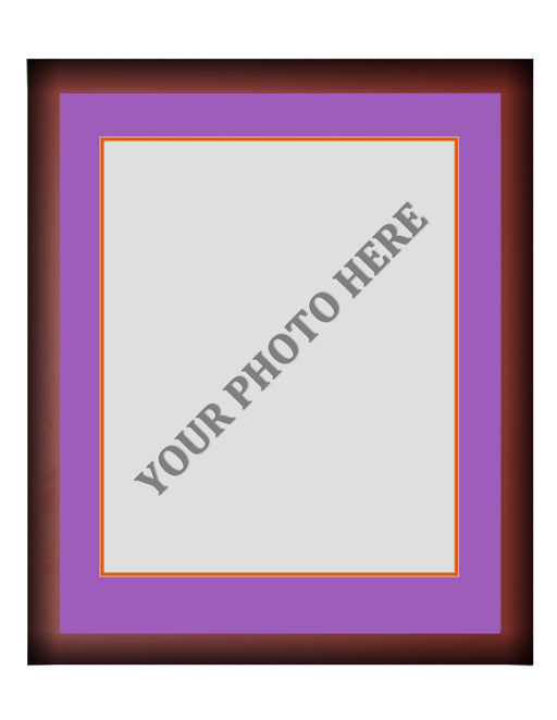 Frame Kit - Cherry Wood Frame | Purple Matting | Orange Trim - for just $45! 