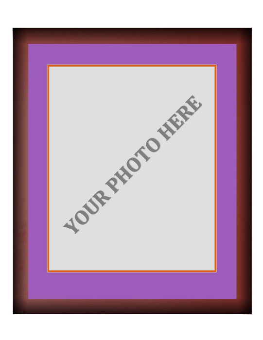 Frame Kit - Cherry Wood Frame | Purple Matting | Orange Trim - for just $45! 