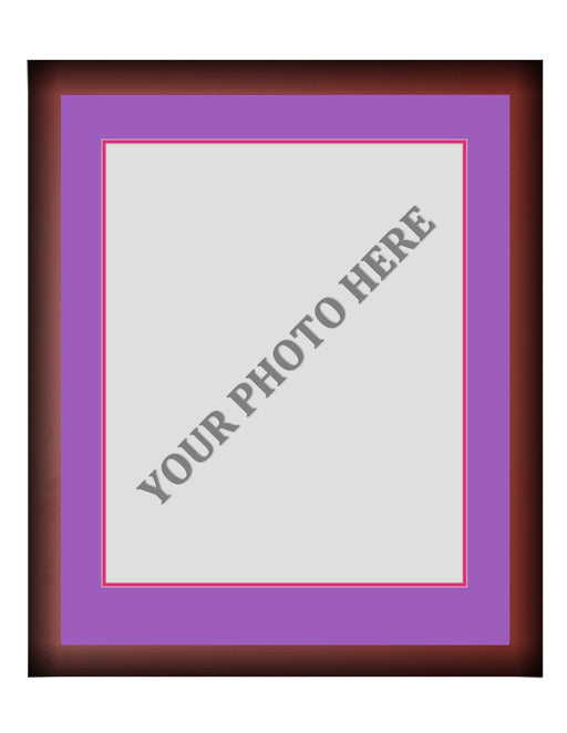 Frame Kit - Cherry Wood Frame | Purple Matting | Pink Trim - for just $45! 
