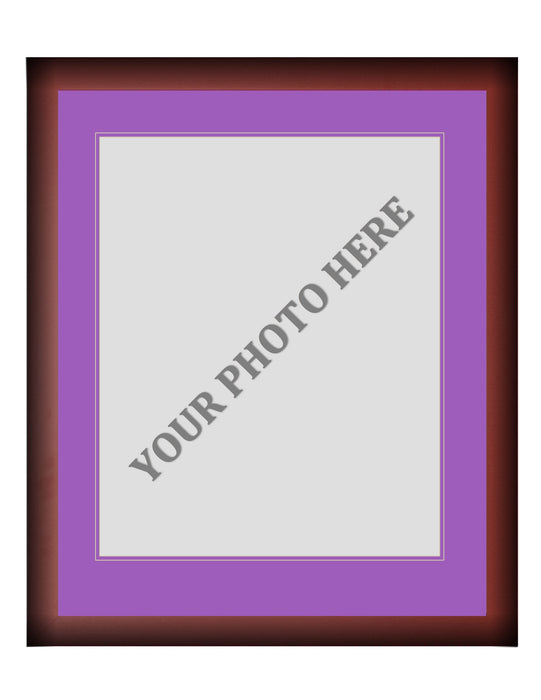 Frame Kit - Cherry Wood Frame | Purple Matting | Purple Trim - for just $45! 