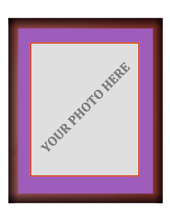 Frame Kit - Cherry Wood Frame | Purple Matting | Red Trim - for just $45! 