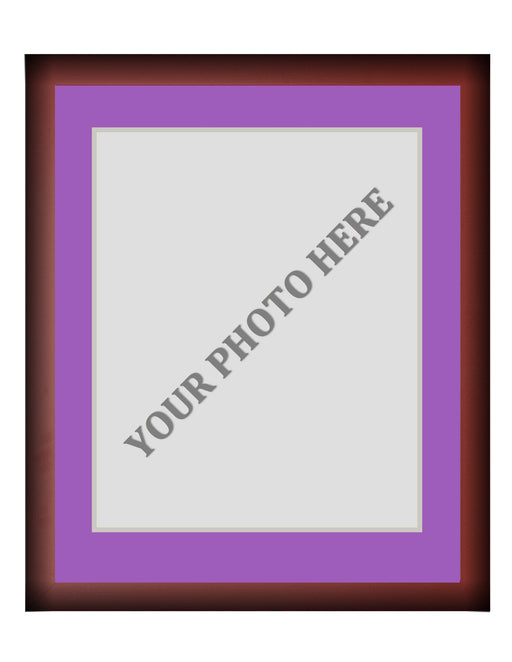 Frame Kit - Cherry Wood Frame | Purple Matting | Silver Trim - for just $45! 