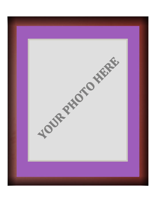 Frame Kit - Cherry Wood Frame | Purple Matting | Silver Trim - for just $45! 