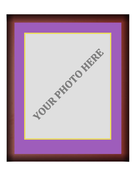 Frame Kit - Cherry Wood Frame | Purple Matting | Yellow Trim - for just $45! 