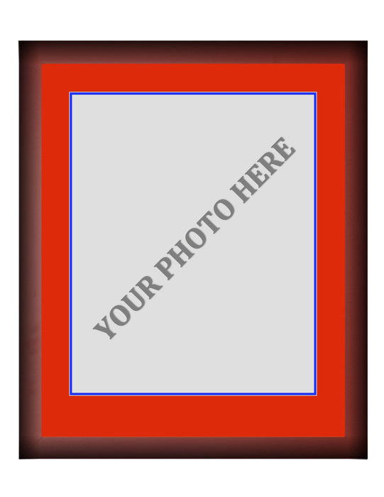 Frame Kit - Cherry Wood Frame | Red Matting | Blue Trim - for just $45! 
