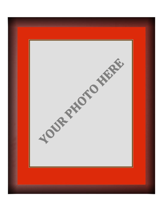Frame Kit - Cherry Wood Frame | Red Matting | Brown Trim - for just $45! 