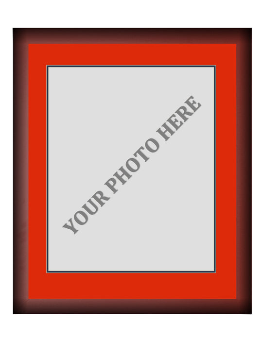 Frame Kit - Cherry Wood Frame | Red Matting | Dark Blue Trim - for just $45! 