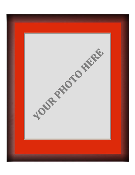 Frame Kit - Cherry Wood Frame | Red Matting | Gray Trim - for just $45! 