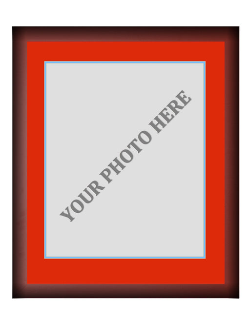 Frame Kit - Cherry Wood Frame | Red Matting | Light Blue Trim - for just $45! 